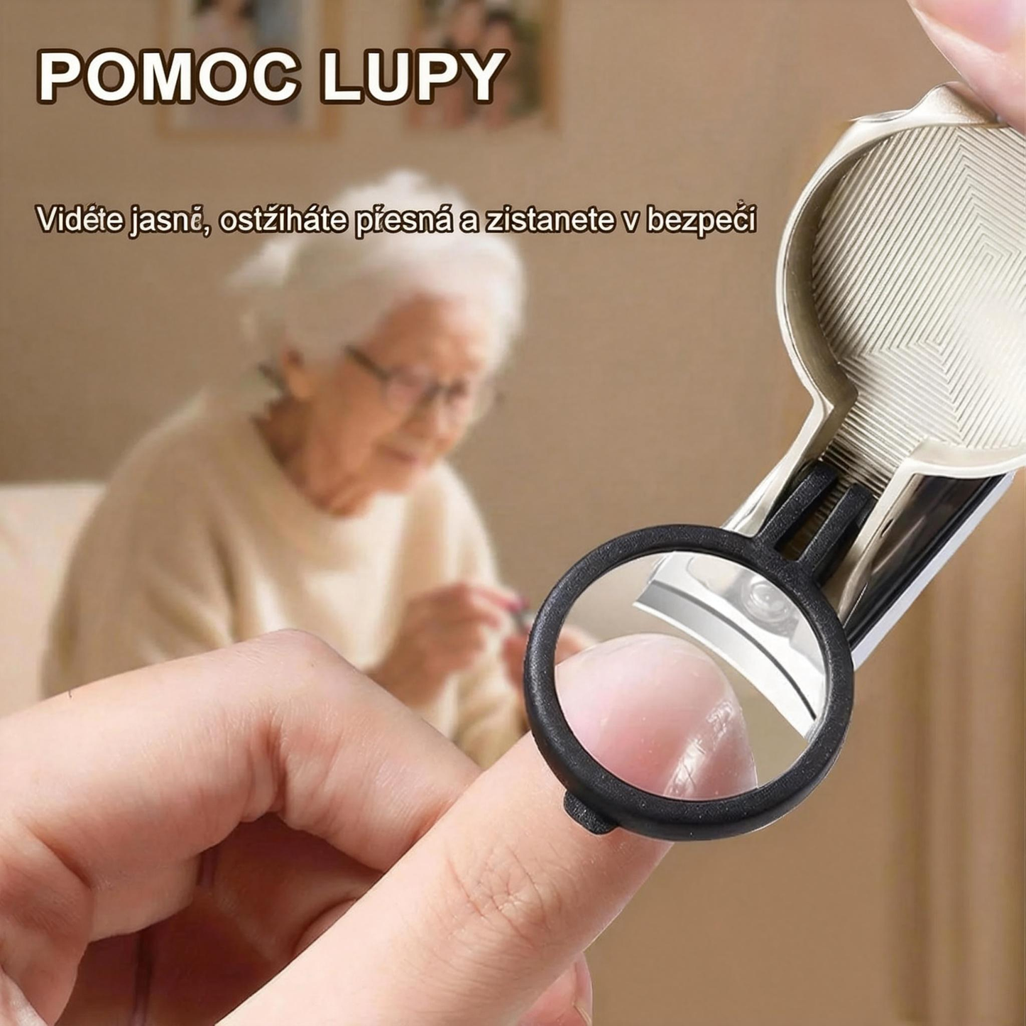 Speciálně navrženy pro seniory, nůžky na nehty proti stříkání , s lupou 🔍 pro přesné a bezpečné stříhání