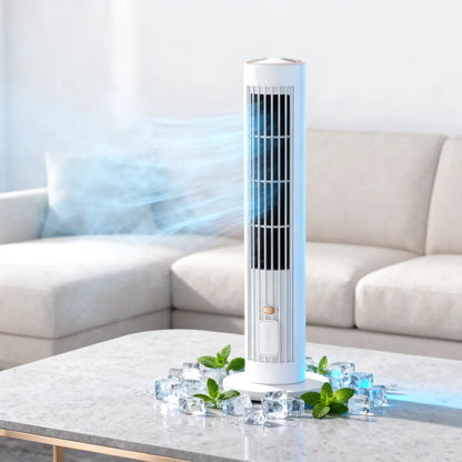 ❄️ 2 v 1 USB nabíjecí stolní a stojanový věžový ventilátor – tichý mini ventilátor do kanceláře, na studium, kempování i venkovní použití | přenosný, silný proud vzduchu, letní hit 🔥
