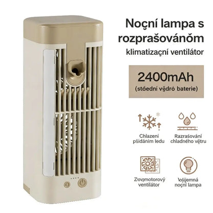 🎉 Mini ochlazovač vzduchu s mlžením – okamžité osvěžení + LED！