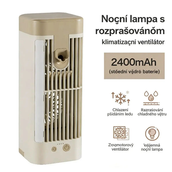 🎉 Mini ochlazovač vzduchu s mlžením – okamžité osvěžení + LED！