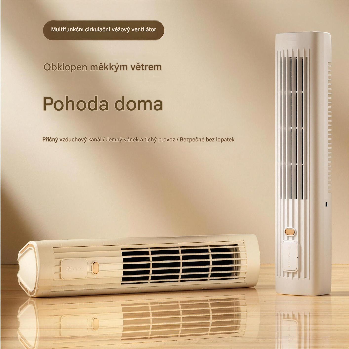 ❄️ 2 v 1 USB nabíjecí stolní a stojanový věžový ventilátor – tichý mini ventilátor do kanceláře, na studium, kempování i venkovní použití | přenosný, silný proud vzduchu, letní hit 🔥
