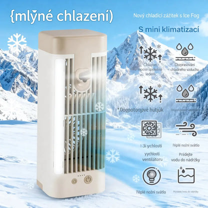 🎉 Mini ochlazovač vzduchu s mlžením – okamžité osvěžení + LED！