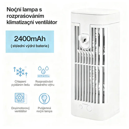 🎉 Mini ochlazovač vzduchu s mlžením – okamžité osvěžení + LED！