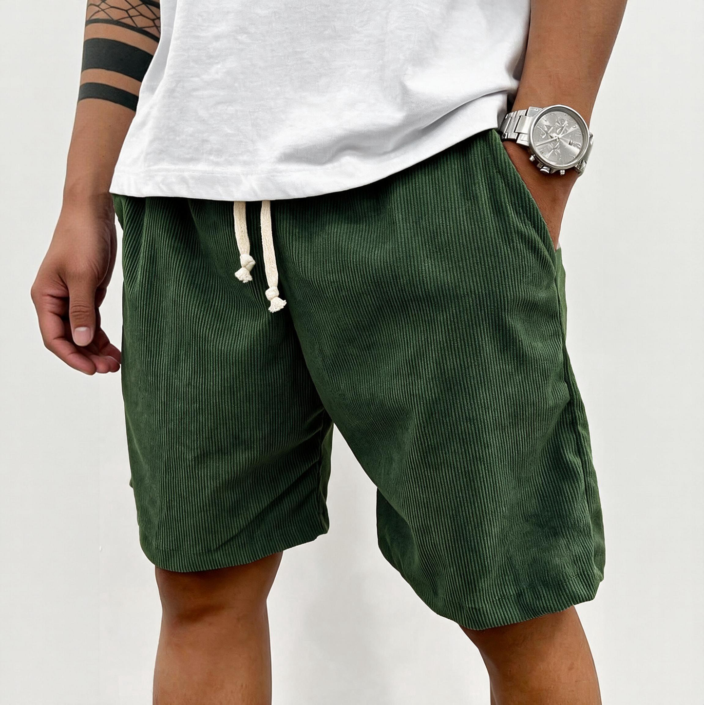 🔥 Nejpohodlnější pánské letní manšestrové šortky – volný střih, stahovací pas a styl pro každý den! 👖✨